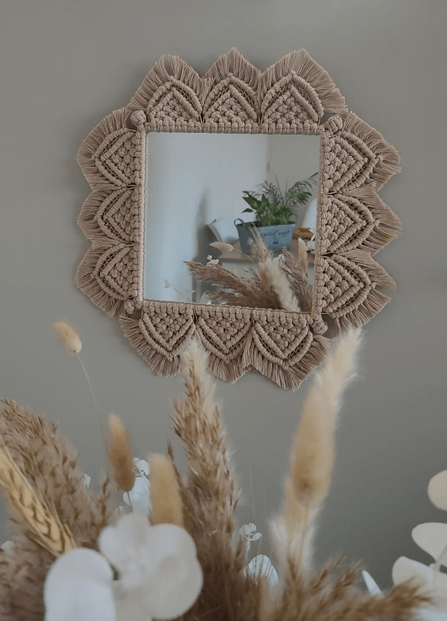 MANDALA MIROIR Carré/Losange • Beige