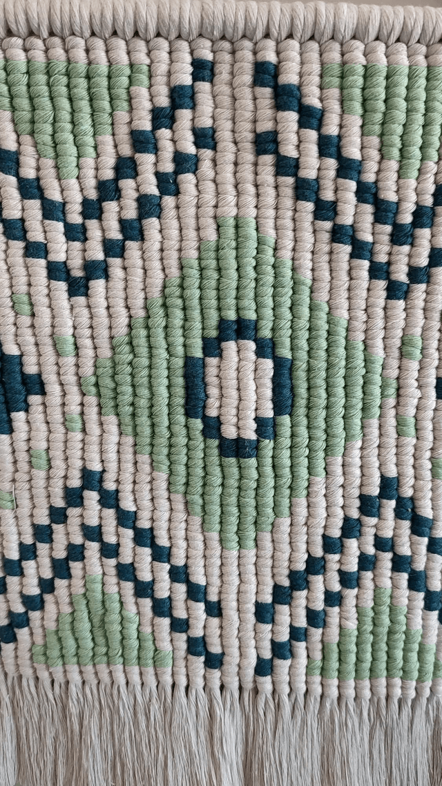Tenture aztèque - bleu/vert