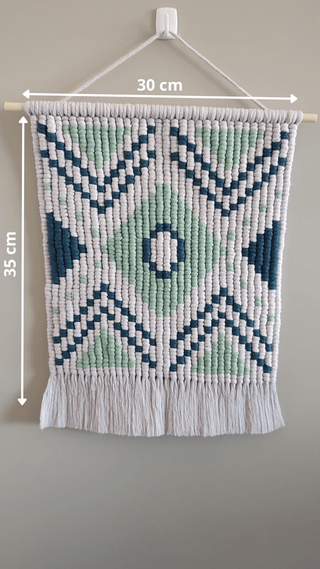 Tenture aztèque - bleu/vert