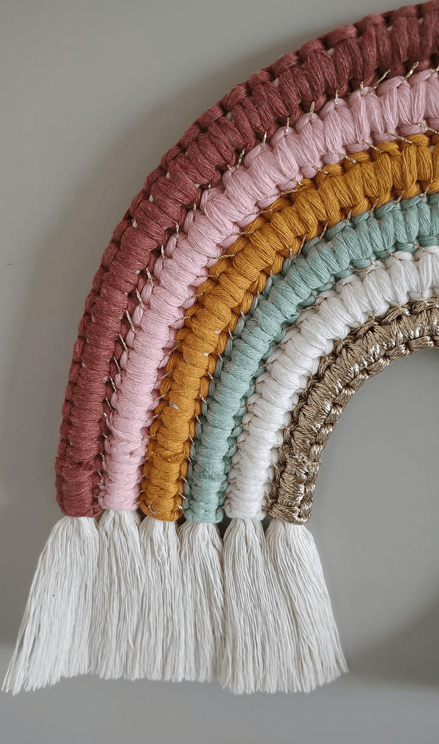 Arc-en-ciel macramé - Déco murale bohème colorée - PARADISE