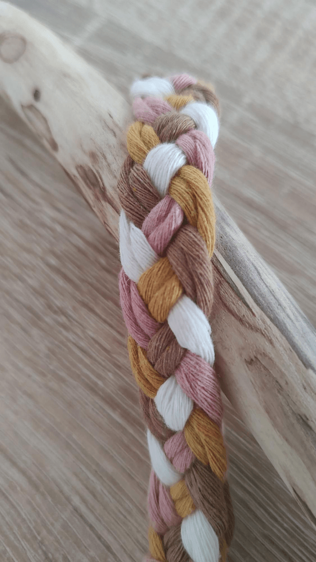 Porte-clé tresse • Rose / Moutarde