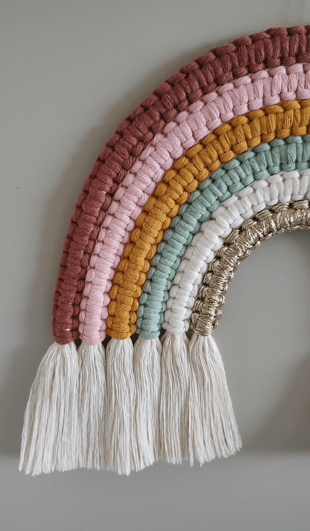 Arc-en-ciel macramé - Déco murale bohème colorée - PARADISE