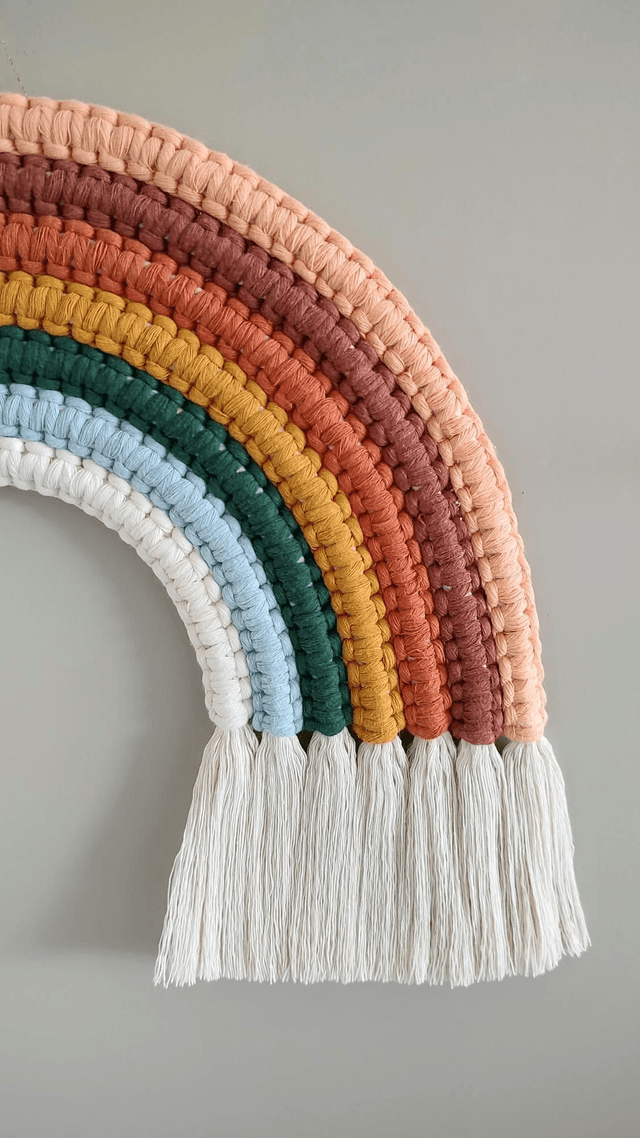 Arc-en-ciel macramé - Déco murale bohème - JOY