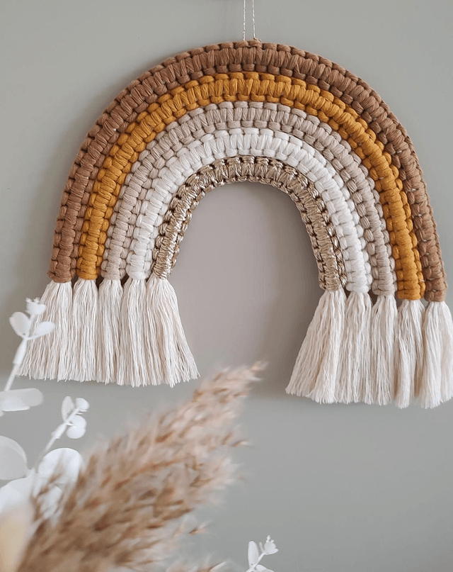 Arc-en-ciel macramé - Déco murale bohème - AMBRE 
