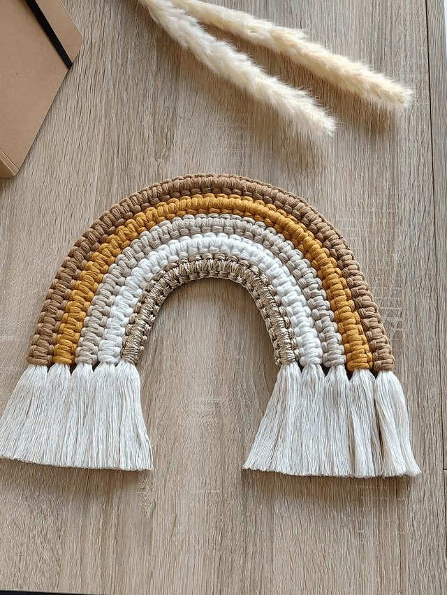 Arc-en-ciel macramé - Déco murale bohème - AMBRE 