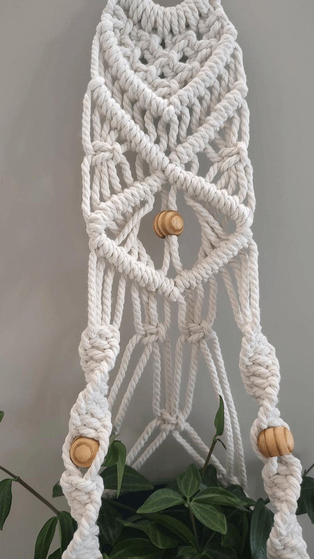  Suspension murale plante macramé - Déco bohème chic - Modèle A