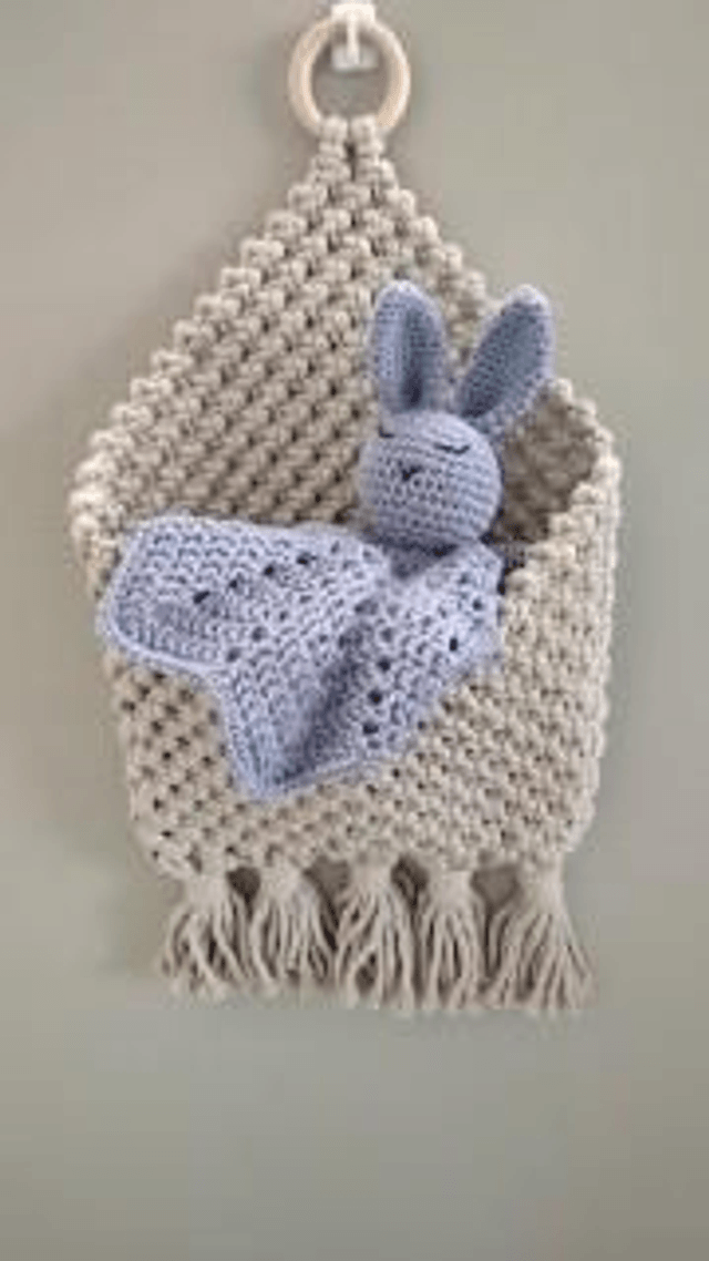 Pochette murale en macramé bohème • Beige