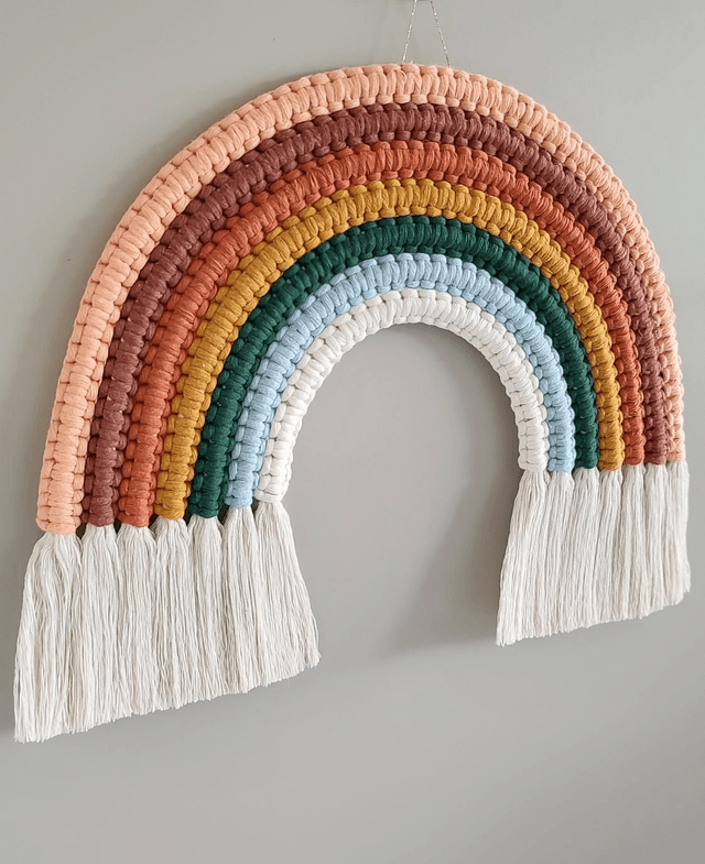 Arc-en-ciel macramé - Déco murale bohème - JOY