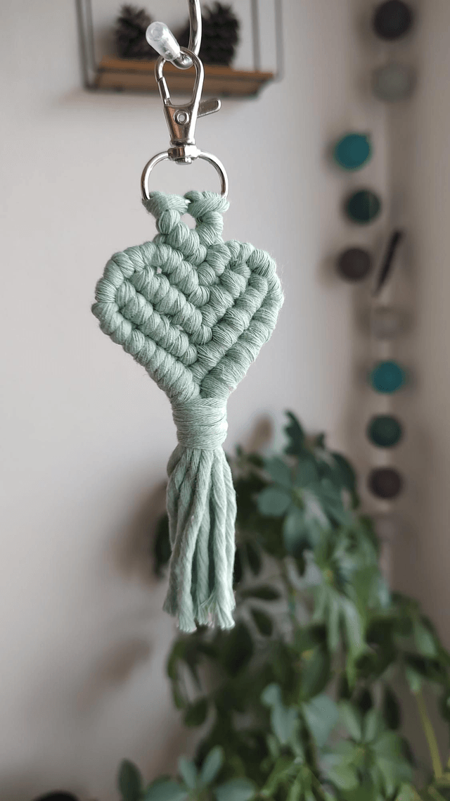 Porte-clé cœur • Vert d'eau