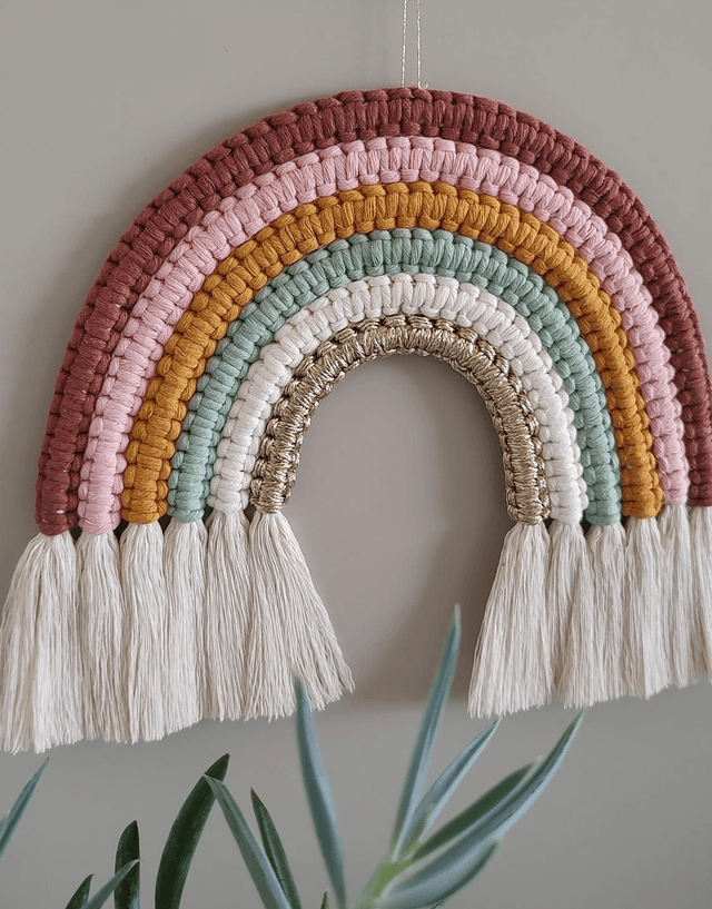 Arc-en-ciel macramé - Déco murale bohème colorée - PARADISE