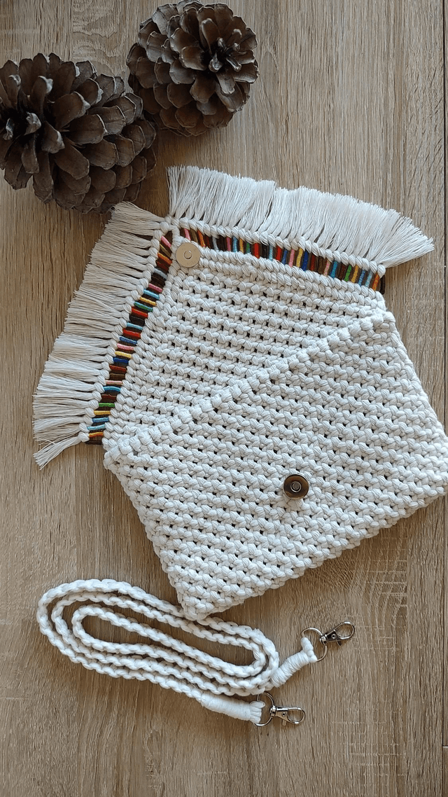RAINBOW • Sac bandoulière macramé 