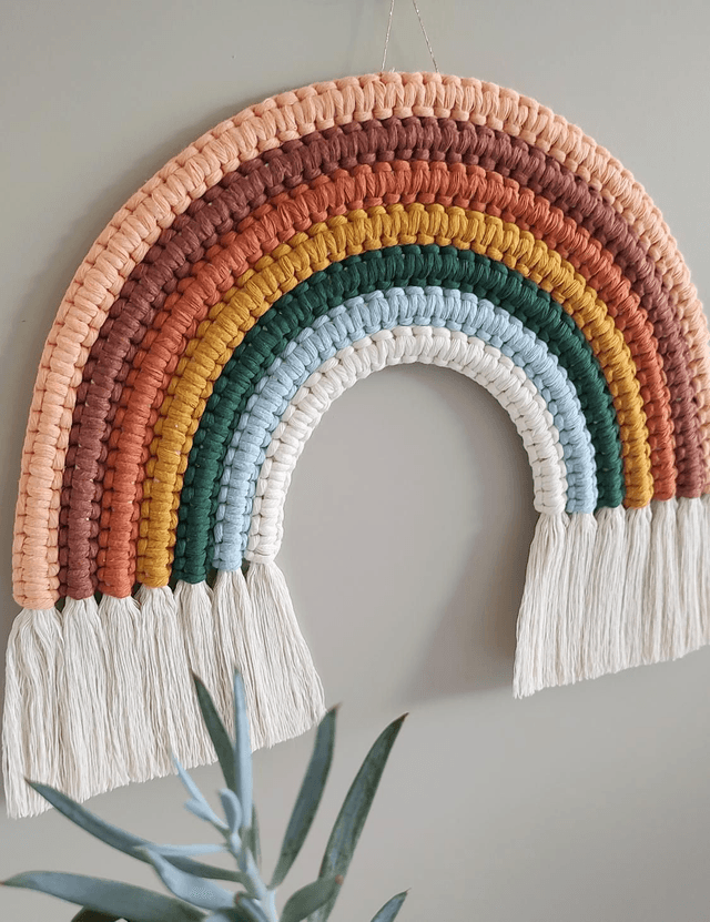 Arc-en-ciel macramé - Déco murale bohème - JOY