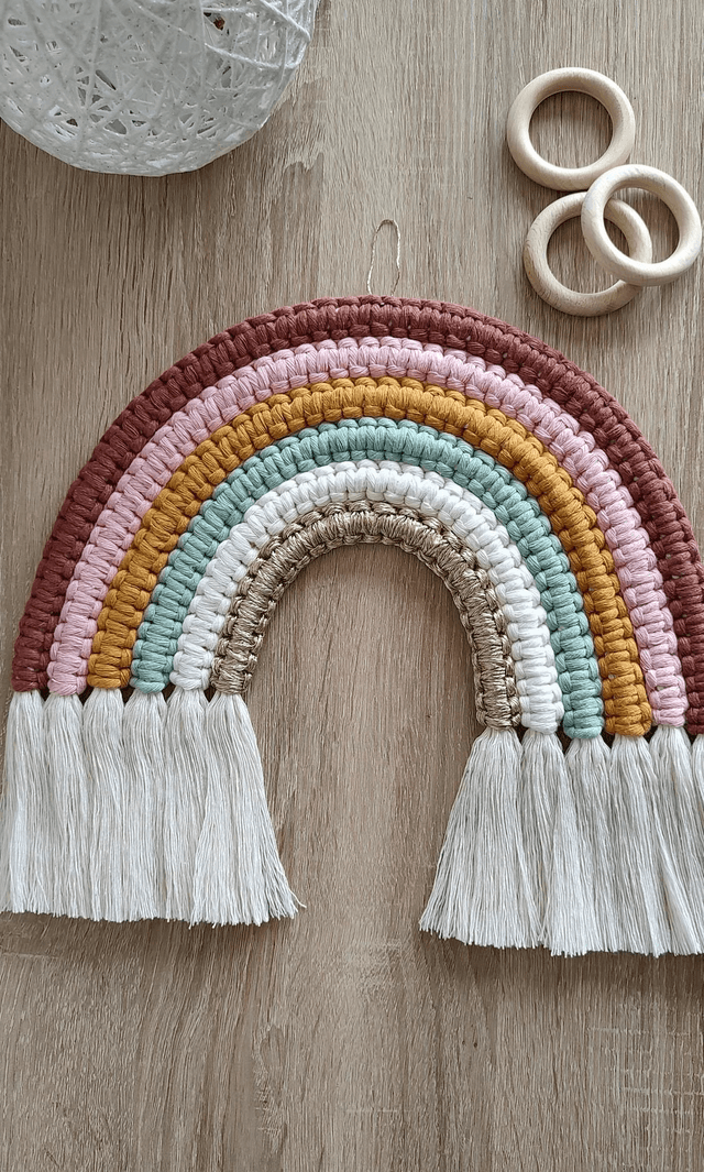 Arc-en-ciel macramé - Déco murale bohème colorée - PARADISE
