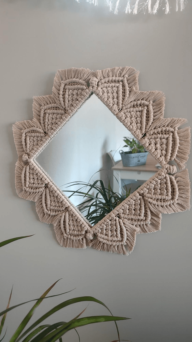 MANDALA MIROIR Carré/Losange • Beige