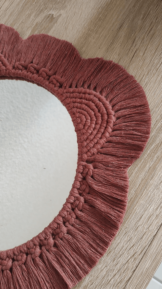 Miroir macramé ourson sunset - Déco bohème chambre bébé/enfant