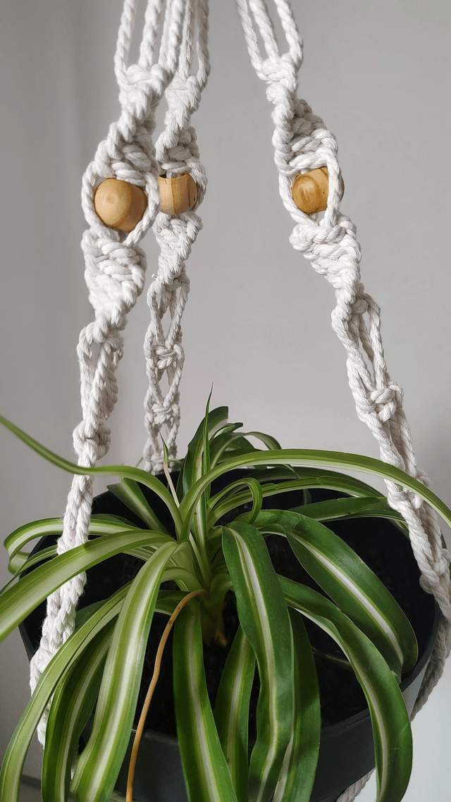 Suspension plante macramé - Déco bohème chic - Modèle 1