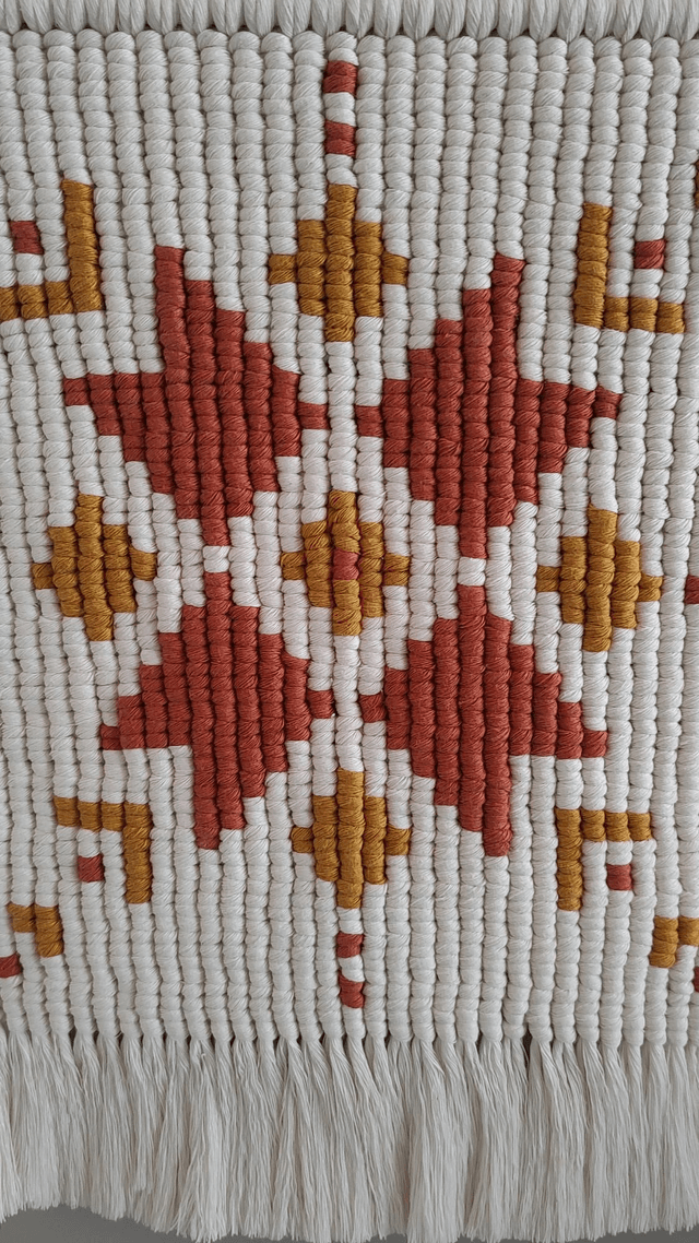 Tenture aztèque - Terracotta/ moutarde