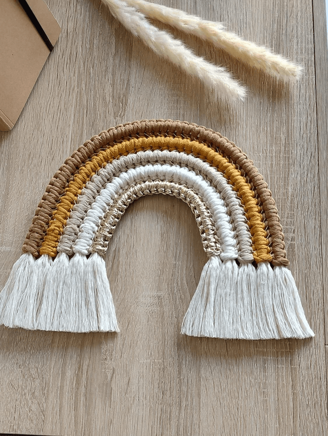 Arc-en-ciel macramé - Déco murale bohème - AMBRE 