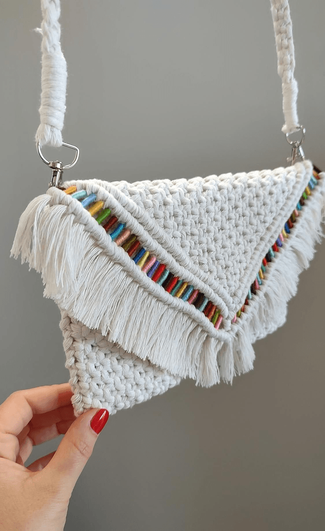 RAINBOW • Sac bandoulière macramé 