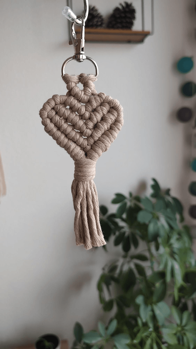 Porte-clé cœur • Beige