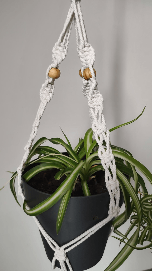 Suspension plante macramé - Déco bohème chic - Modèle 1