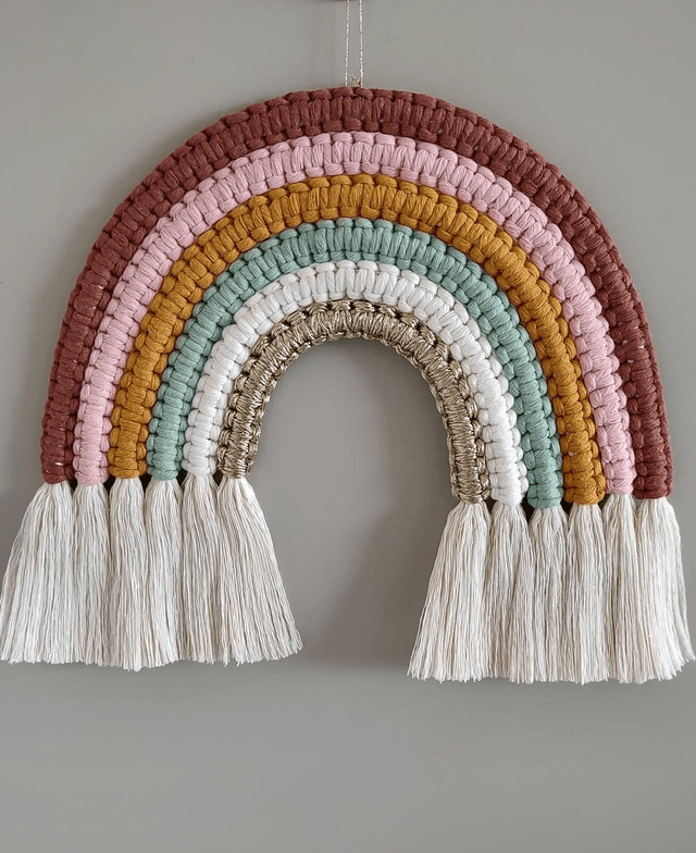Arc-en-ciel macramé - Déco murale bohème colorée - PARADISE