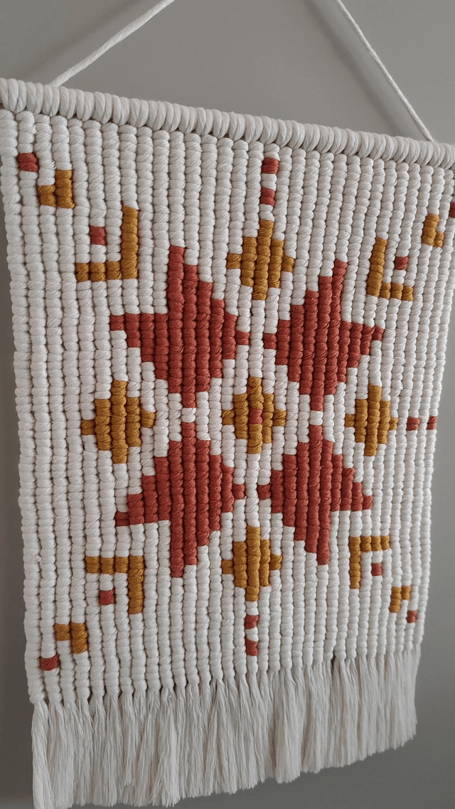 Tenture aztèque - Terracotta/ moutarde