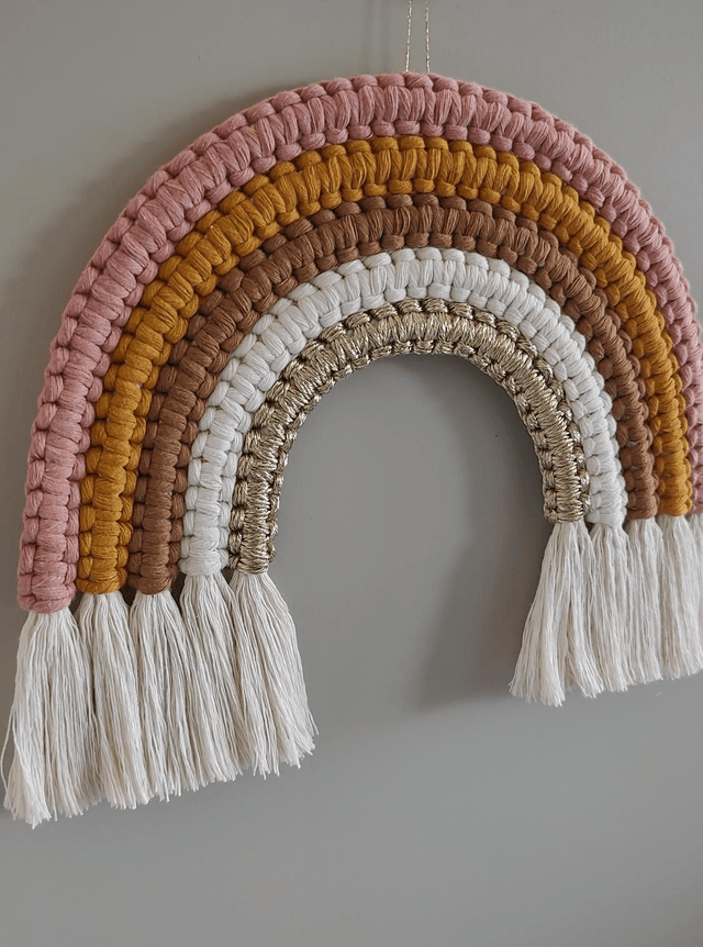 Arc-en-ciel macramé - Déco murale bohème - JADE