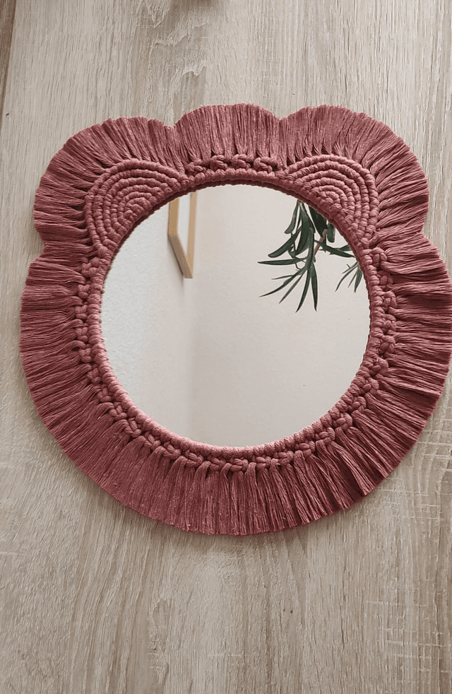 Miroir macramé ourson sunset - Déco bohème chambre bébé/enfant