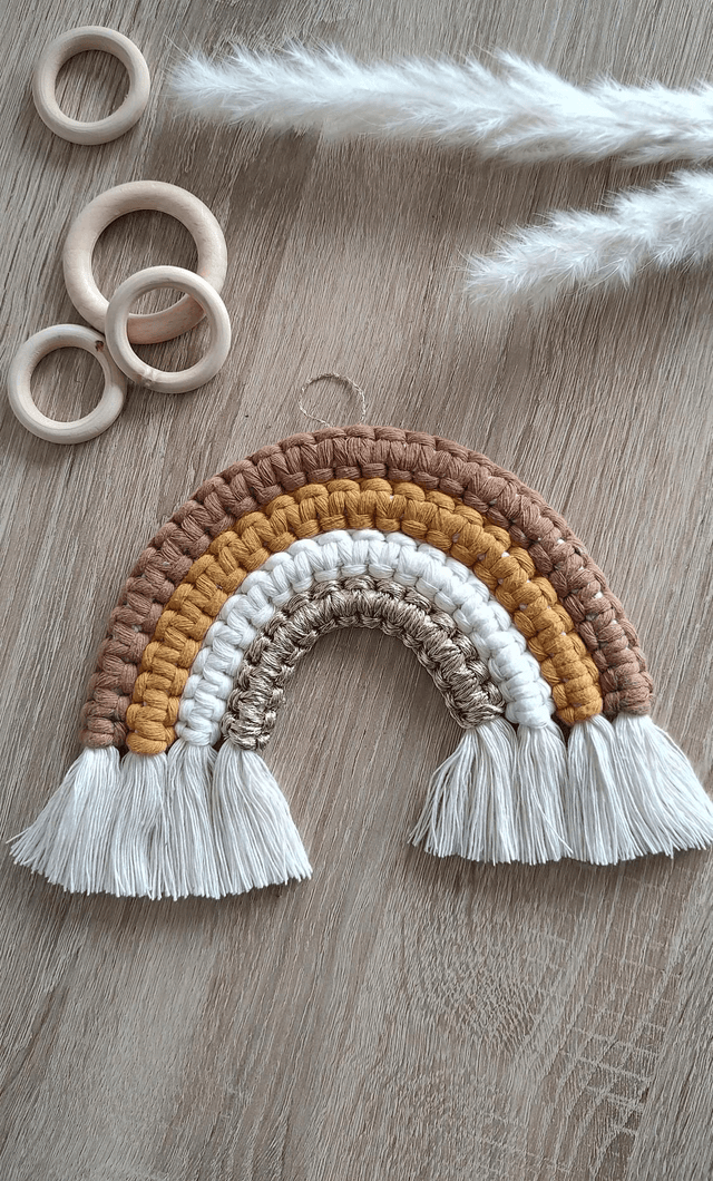 Arc-en-ciel macramé - Déco murale bohème - ALBA