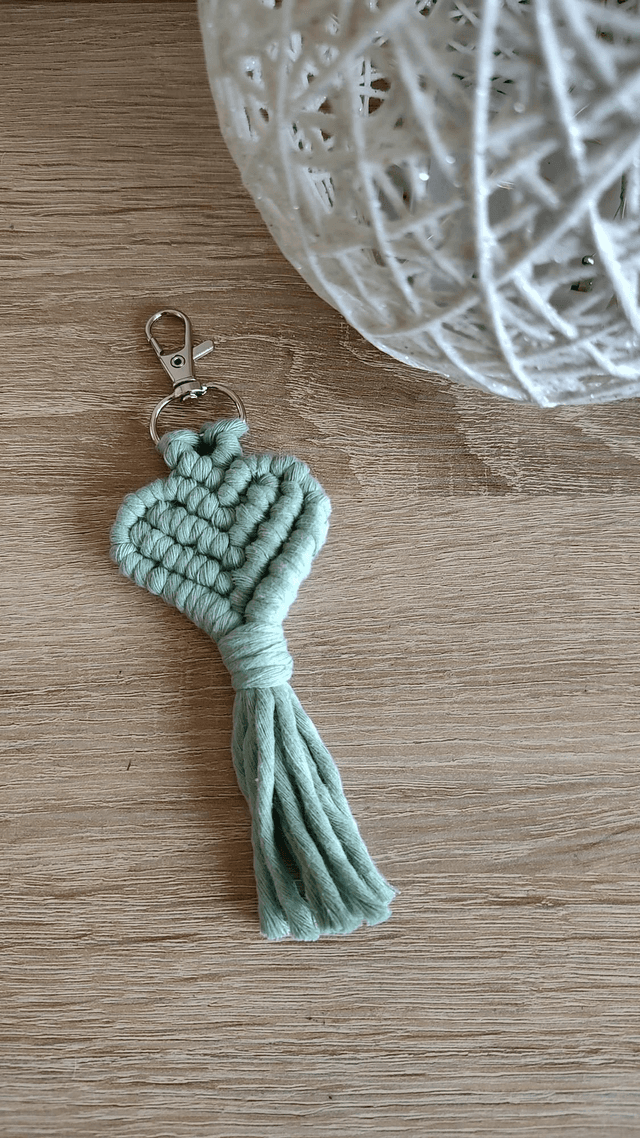 Porte-clé cœur • Vert d&#039;eau