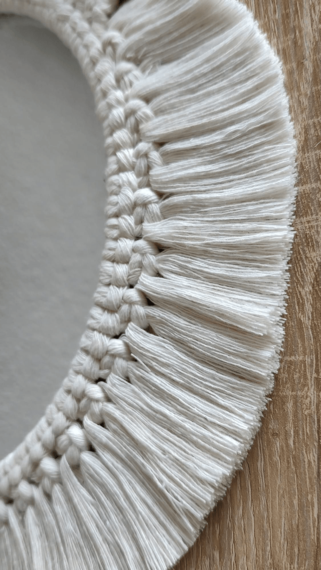 Miroir macramé ourson blanc - Déco bohème chambre bébé/enfant