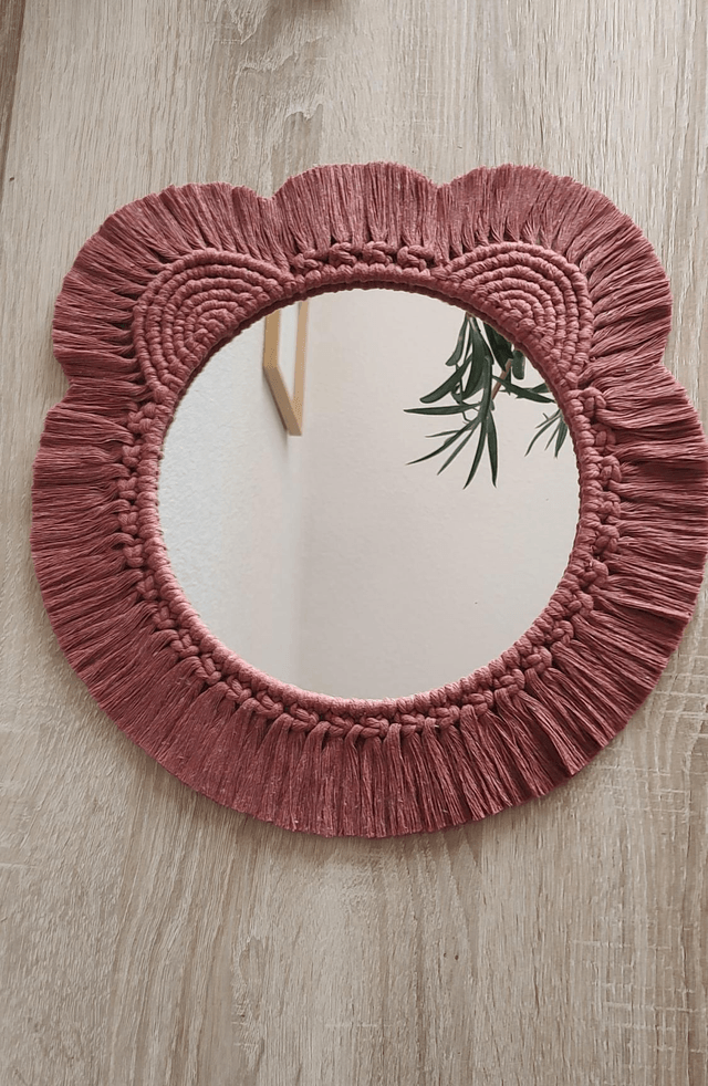 Miroir macramé ourson sunset - Déco bohème chambre bébé/enfant